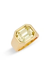 Short & Suite Crystal Statement Ring In Yellow/gold