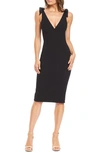 Dress The Population Lita Tie Cocktail Dress In Black
