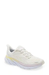 Hoka One One Clifton 8 Running Shoe In Blanc De Blanc/ Bright White