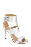 Michael Michael Kors Amos Ankle Cuff Sandal In Silver