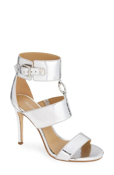 Michael Michael Kors Amos Ankle Cuff Sandal In Silver