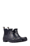 Joules Wellibob Short Rain Boot In Navy Stars