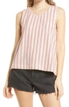 Madewell Boucle Stripe Cross Back Tank Top In Boucle Stripe Pearl Ivory
