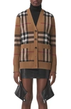 BURBERRY WILLAH CHECK WOOL & CASHMERE CARDIGAN,8043372