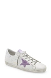 Golden Goose Super-star Low Top Sneaker In White/ Lavender/ Silver