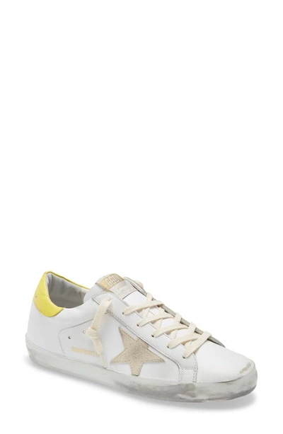 Golden Goose Super-star Low Top Sneaker In White/ Beige/ Yellow