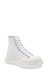 Alexander Mcqueen Sack Sneaker In Canvas With Leather Interior In White