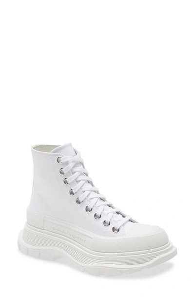 Alexander Mcqueen Tread Slick High Top Sneaker In White