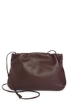 The Row Large Bourse Leather Crossbody Bag In Eggplant