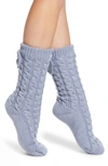 Ugg Laila Bow Fleece Lined Socks In Dark Ice / Silver