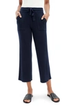 Splendid Georgie Rib Wide Leg Crop Pants In Navy