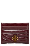 TORY BURCH KIRA CHEVRON GLAZED LEATHER CARD CASE,84015