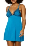 Black Bow Demure Chemise In Blue Jewel