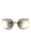 Fendi 61 Butterfly Sunglasses In Endura Gold / Smoke Mirror