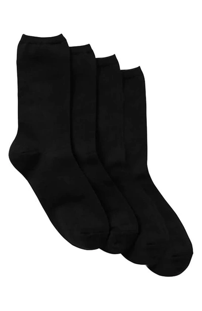 Stems 4-pack Comfort Crew Socks In Black