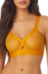 Dkny Sheers Wireless Bralette In Gold