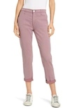 Ag Caden Crop Twill Trousers In Lavender Sunset