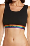 Tomboyx Next Gen Essential Bra In Night Sky Rainbow