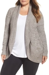Barefoot Dreamsr Barefoot Dreams Cozychic Lite Circle Cardigan In Cocoa/ Pearl Heather