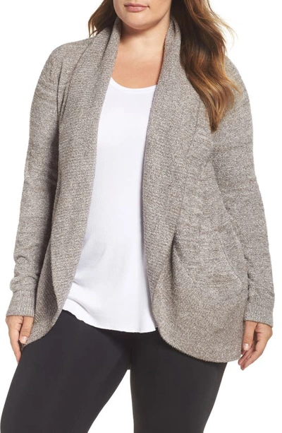 Barefoot Dreamsr Barefoot Dreams Cozychic Lite Circle Cardigan In Cocoa/ Pearl Heather