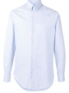 Giorgio Armani Front Buttons Cotton Shirt In Blau