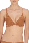 Natori Feathers T-shirt Everyday Plunge Bra (32d) In Sienna