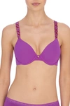 Natori Pure Luxe Full Fit Coverage T-shirt Everyday Support Bra (32b) Women's In Mulberry/cinnabar