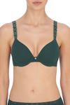 Natori Pure Luxe Full Fit Coverage T-shirt Everyday Support Bra (32b) Women's In Stormy/teal/deep Aqua