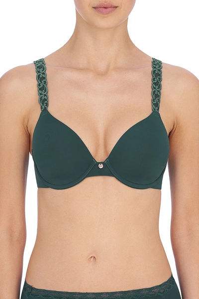 Natori Pure Luxe Full Fit Coverage T-shirt Everyday Support Bra (32b) Women's In Stormy/teal/deep Aqua