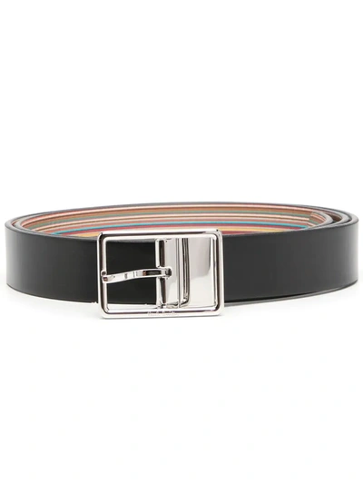 Paul Smith Interchangeable-buckle Leather Belt In Black