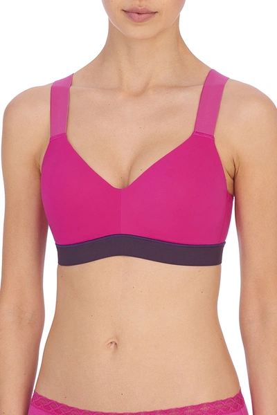 Natori Dynamic Convertible Contour Sports Bra (32b) In Electric Pink/sumac