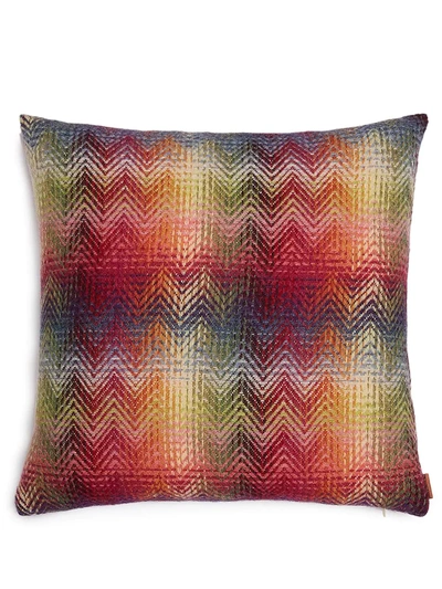 Missoni Montgomery Geometric-pattern Cushion In Red Multicolor