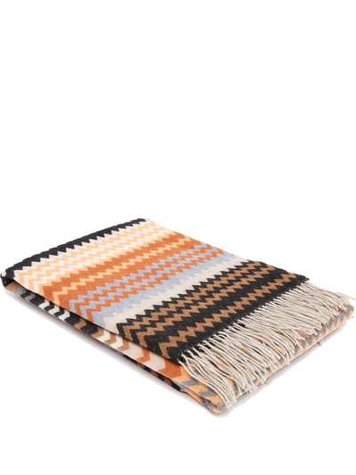 Missoni Humbert Chevron Pattern Throw In Schwarz