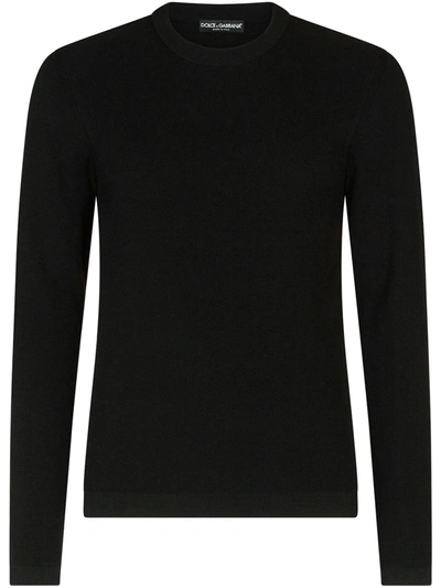 Dolce & Gabbana Fine-knit Wool Jumper In Black