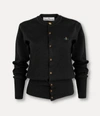 Vivienne Westwood Cropped Cardigan With Distinctive Buttons And Embroidered Emblem In Black