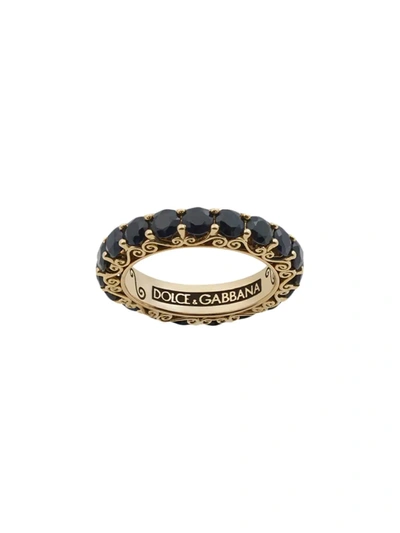 DOLCE & GABBANA 18K YELLOW GOLD SICILY SAPPHIRE RING