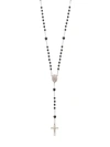 DOLCE & GABBANA 18KT WHITE GOLD CRUCIFIX ROSARY BEAD NECKLACE