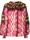 Tod's Patterned Silk Blouse In Rosa