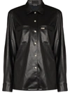 RTA BARRY FAUX-LEATHER SHIRT