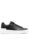 Balmain B Bold Logo Leather Low-top Sneakers In White/black