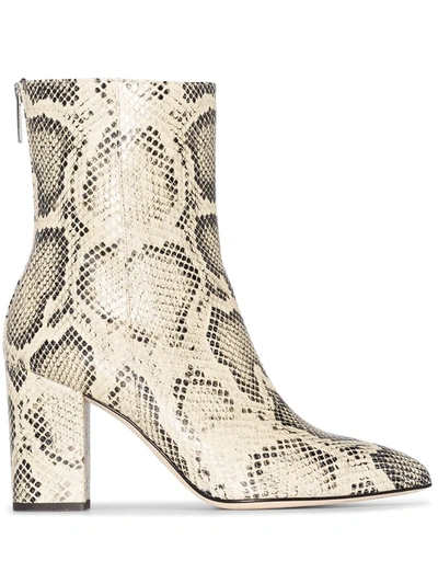Paris Texas Animalier-effect Leather Ankle Boots In Neutrals