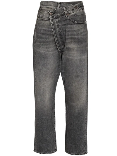 R13 Crossover Whiskered Jeans In Black