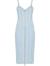 Rotate Birger Christensen Kayla Organic Cotton Denim Sheath Dress In Blau