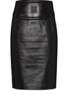 Givenchy 4g-embossed Cutout Leather Pencil Skirt In Black