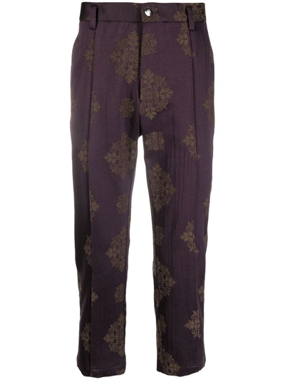 Goodfight Jacquard-print Tailored Trousers In Violett