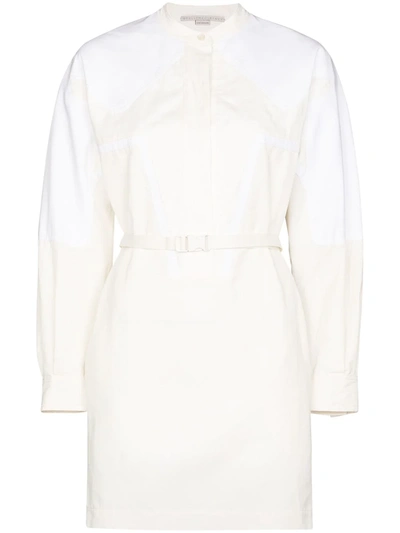 Stella Mccartney Liana Belted-waist Minidress In Weiss