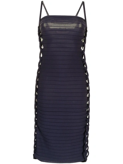 Dion Lee Mirror Braided-strap Midi Dress In Navy