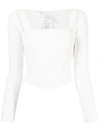 Dion Lee White Pointelle Long Sleeve Corset & Cardigan In Weiss