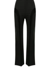 DION LEE HIGH-WAISTED LACE-TRIM TROUSERS