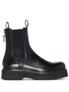 R13 Contrast-stitch Chelsea Boots In Black